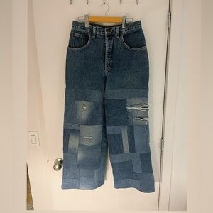 Vintage Reworked Custom Patchwork Denim Jeans 32